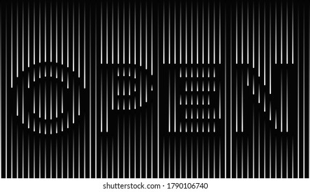 Open Calligraphic line art Text poster vector illustration Design.