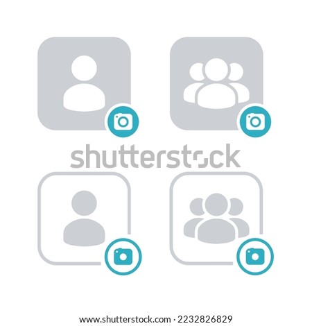 Open camera. Take profile photos. Illustration vector