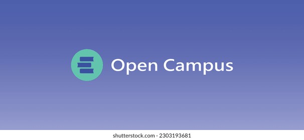 Open Campus Cryptocurrency EDU Token, Cryptocurrency logo on isolated background with text.