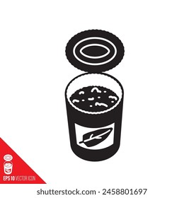 Open can of spinach cartoonish vector glyph icon for Popeye Day on January 17