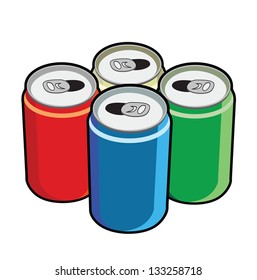 open cans colorful vector