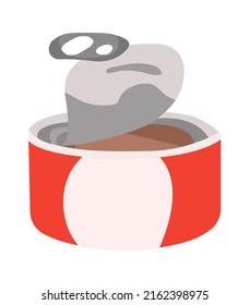Open cans food. Vector illustration