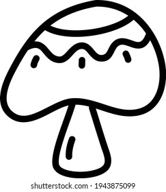 Offener Oberschornpilz, Illustration, Vektorgrafik auf weißem Hintergrund