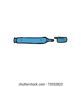 caricatura de pluma de tapa abierta
