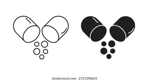 Open Capsule icon concept set. Simple icon collection