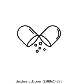 Open Capsule icon Flat illustration sign
