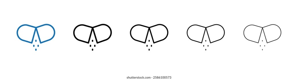Open Capsule icon Outline vector logo for web ui