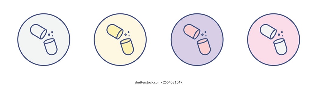 Open Capsule icon Thin line flat illustration