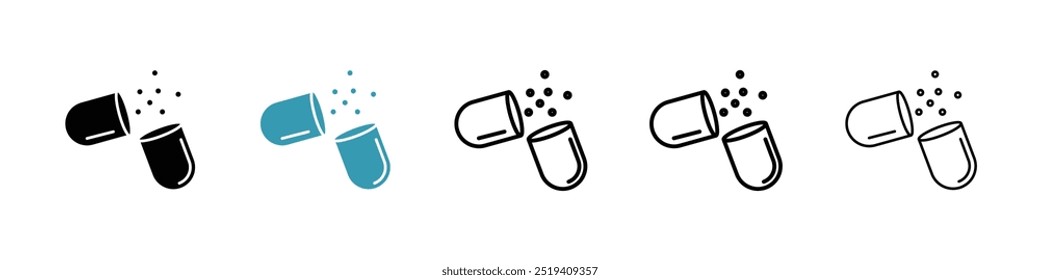 Open Capsule icon vector icon set. EPS 10