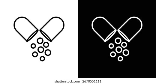 Open Capsule icons. vector symbol illustrations.