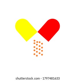 open the capsule medicine vector design