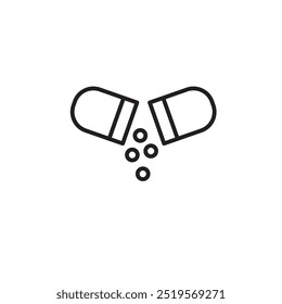 Abra el ícono de Capsuleline. Ilustración vectorial. EPS10