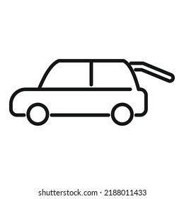 Open car backdoor icon outline vector. Auto service. Battery repair