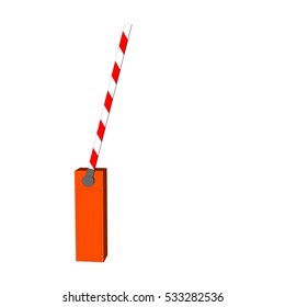 Open car barrier 3d side  view isolated. Vector illustration 