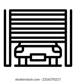 Open car garage icon outline vector. Place park. Area zone