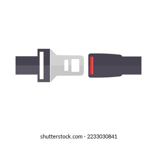 Open car safety seat belt. Seat safety belt in car for safety before driving on the road logo design. Concept transport travel, afe driving rule concept vector design and illustration.