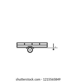 Open car trailer icon. Clipart image isolated on white background