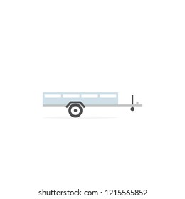 Open car trailer icon. Clipart image isolated on white background