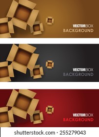 Open card board box banner sets
