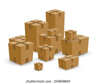 Open card board brown box set