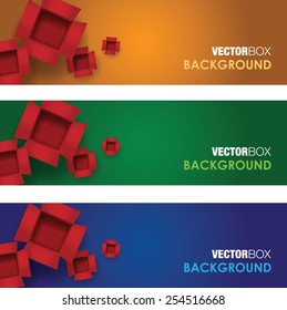 Open card board colourful box banner sets