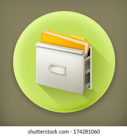 Open card catalog, long shadow vector icon