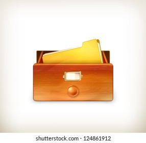 Open card catalog, vector