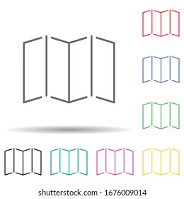 Open card multi color set icon. Simple thin line, outline vector of web icons for ui and ux, website or mobile application