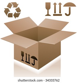 Open cardboard box