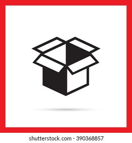 Open cardboard box