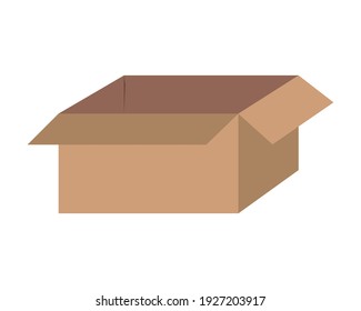 open cardboard box delivery isolated