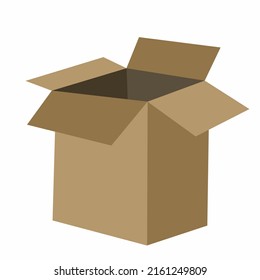 Open cardboard box graphic vector illustration. Perfect for logistics, shipping and storage related design themes.