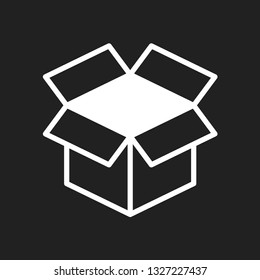 Open cardboard box icon