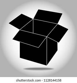 Open cardboard box icon. EPS10 vector
