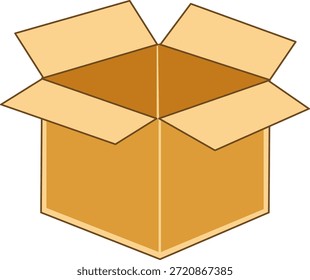 Ícone de caixa de papelão aberto ilustração de vetor plana
