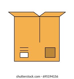 open cardboard box icon image 