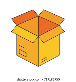 open cardboard  box icon image 