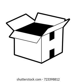 open cardboard box icon image 