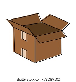 open cardboard box icon image 