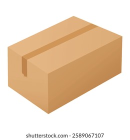 Open cardboard box icon. Isometric of open cardboard box vector icon for web design, Cardboard box icon. Isometric of cardboard box icon for web design isolated on white background