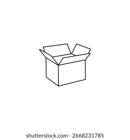 Ícone Abrir Caixa de Papelão, Pronto para Conteúdo