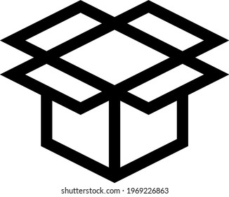 Open Cardboard Box Icon Vector