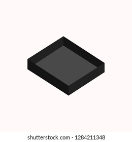 open cardboard box isolated design vector with black color collection
