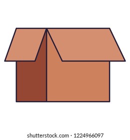 open cardboard box isolated icon