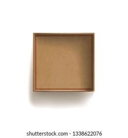 Open cardboard box isolated on white vector illustration