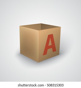 Open cardboard box with the letter.