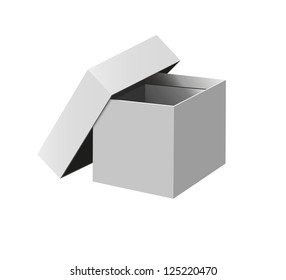 Open cardboard box on a white background