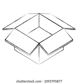 open cardboard box package isometric