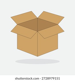 Caja de cartón abierta para embalaje y movimiento