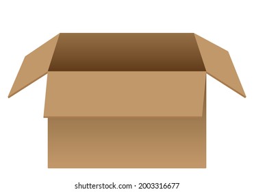 
Open cardboard box for packing on white background